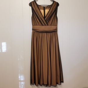 Cami | Black & Gold A-Line Dress